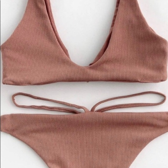 Nude Bikini with Bow Tie Top - Picture 7 of 7